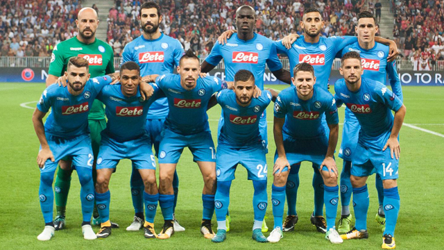 August 22 2017 Soccer team of Naples before the UEFA Champions League Qualifying Play Offs round