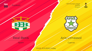 Tip kèo bóng đá trận Real Betis vs Aris Limassol, 3h00 ngày 10/11/2023