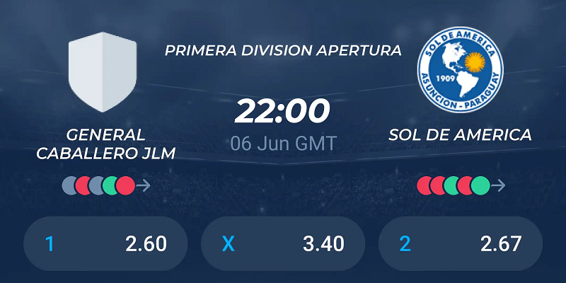 Tip kèo bóng đá trận General Caballero JLM vs Sol De America uk88