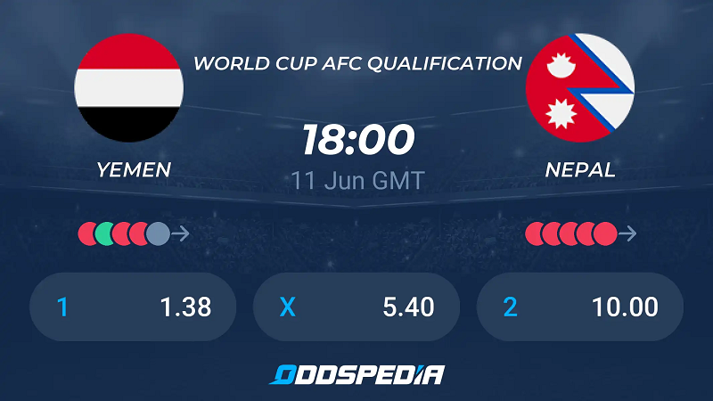 Tip kèo bóng đá trận Yemen vs Nepal uk88