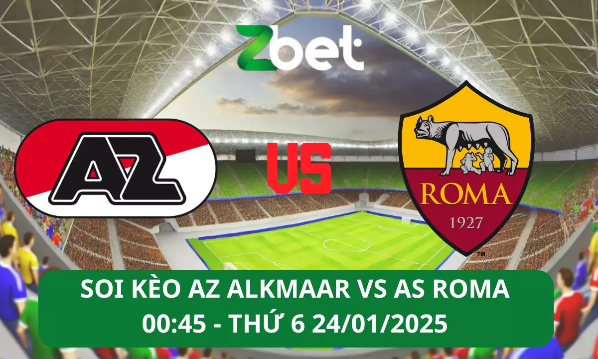 Nhận định soi kèo AZ Alkmaar vs AS Roma, 00h45 24/01/2025 – Europa League