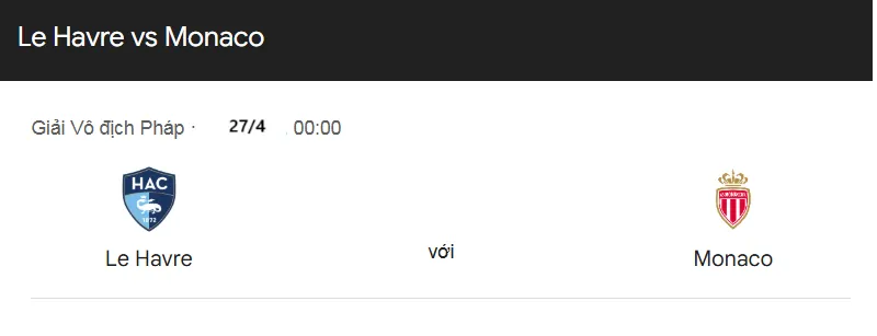 Nhận định trận đấu Le Havre vs Monaco uk88