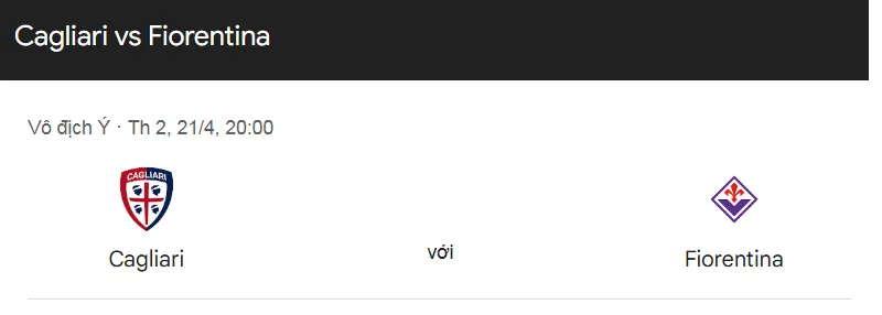 Tip kèo bóng đá trận Cagliari vs Fiorentina uk88