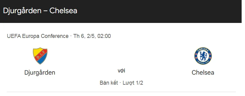 Tip kèo bóng đá trận Djurgarden vs Chelsea uk88