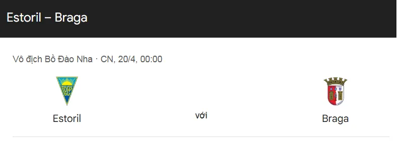 Tip kèo bóng đá trận Estoril Praia vs Sporting Braga uk88