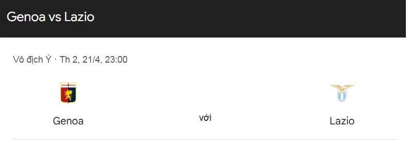 Tip kèo bóng đá trận Genoa vs Lazio uk88