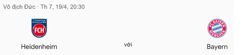 Tip kèo bóng đá trận Heidenheim vs Bayern Munich uk88