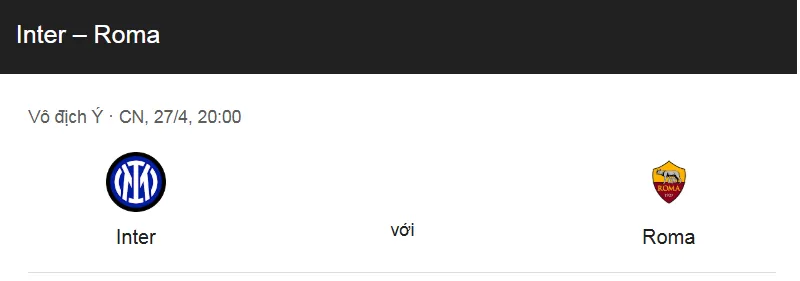 Tip kèo bóng đá trận Inter Milan vs AS Roma uk88