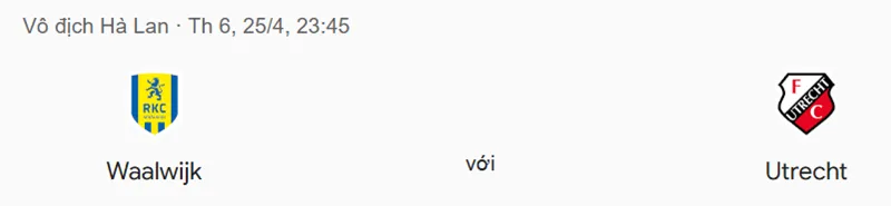 Tip kèo bóng đá trận RKC Waalwijk vs Utrecht uk88