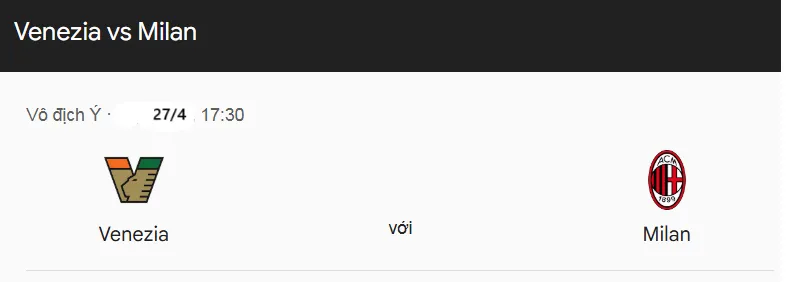 Tip kèo bóng đá trận Venezia vs AC Milan uk88