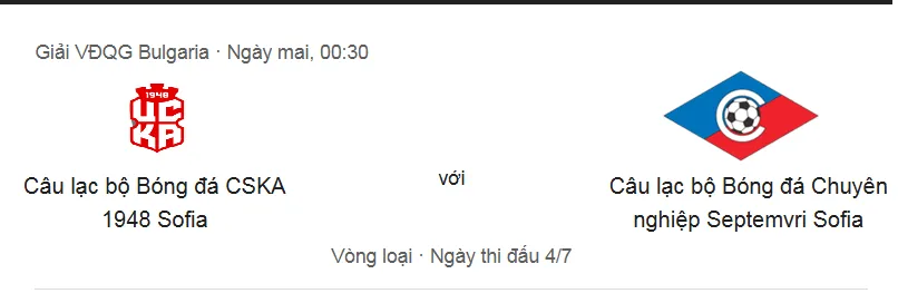 Nhận định trận đấu CSKA 1948 Sofia vs Septemvri Sofia uk88