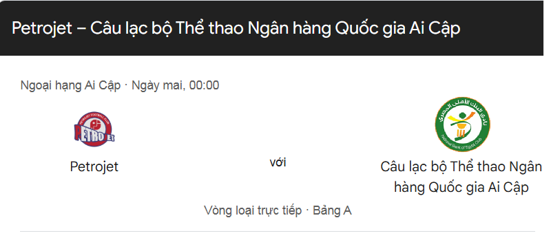 Nhận định trận đấu Petrojet vs National Bank uk88