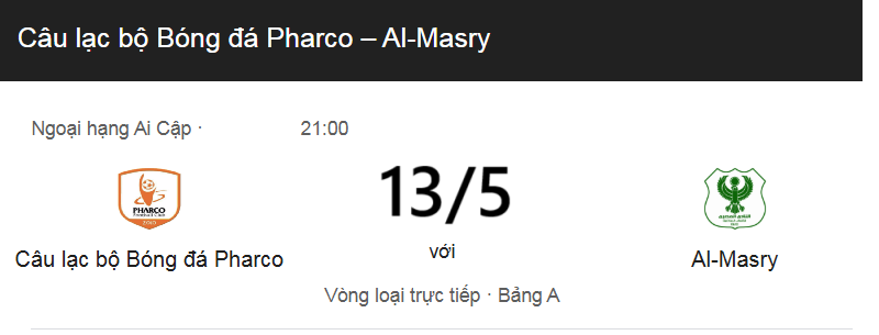 Nhận định trận đấu Pharco vs Al Masry uk88