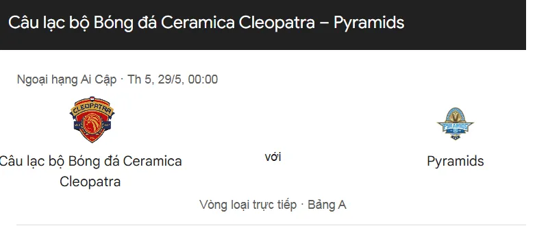 Tip kèo bóng đá trận Ceramica Cleopatra vs Pyramids uk88
