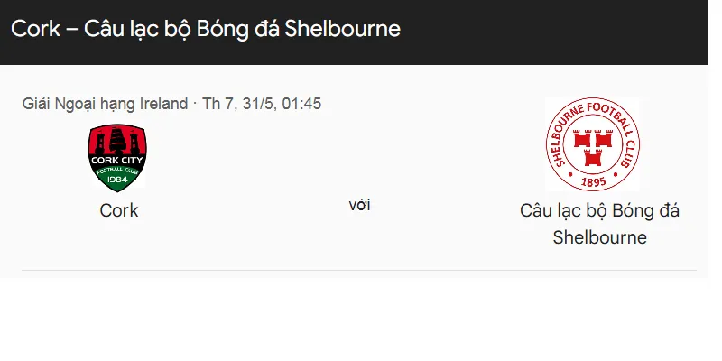 Tip kèo bóng đá trận Cork City vs Shelbourne uk88