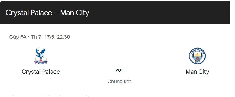 Tip kèo bóng đá trận Crystal Palace vs Manchester City uk88