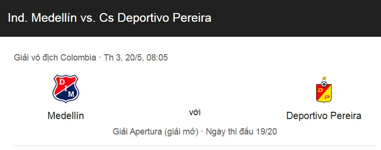 Tip kèo bóng đá trận Independiente Medellin vs Deportivo Pereira uk88