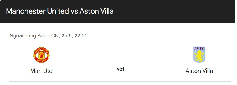 Tip kèo bóng đá trận Manchester United vs Aston Villa uk88