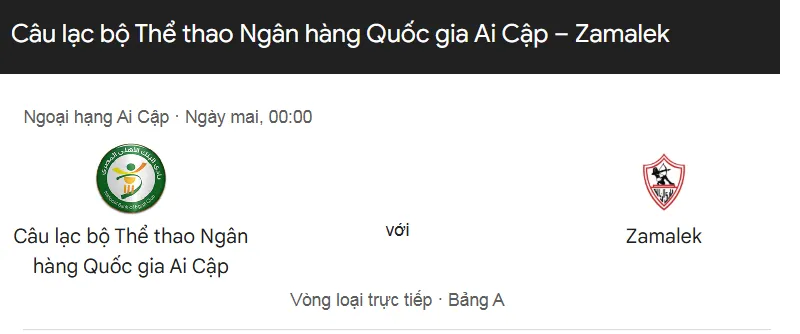 Tip kèo bóng đá trận National Bank vs El Zamalek uk88