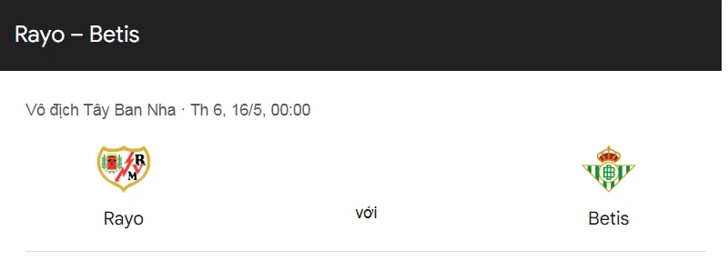 Tip kèo bóng đá trận Rayo Vallecano vs Real Betis uk88