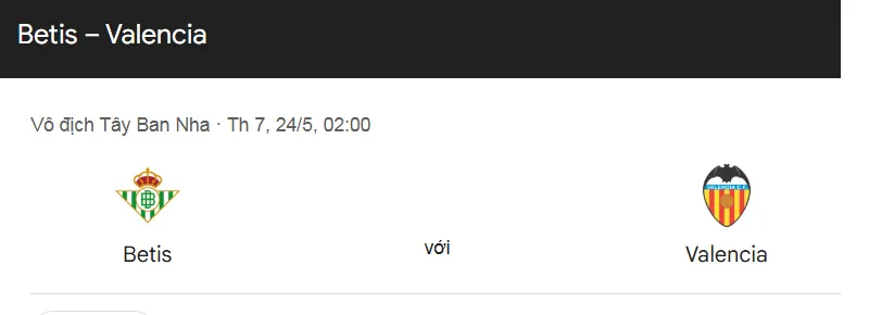 Tip kèo bóng đá trận Real Betis vs Valencia uk88