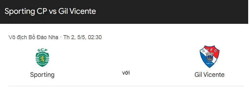 Tip kèo bóng đá trận Sporting Lisbon vs Gil Vicente uk88