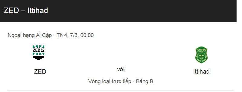 Tip kèo bóng đá trận ZED FC vs Al Ittihad Alexandria uk88