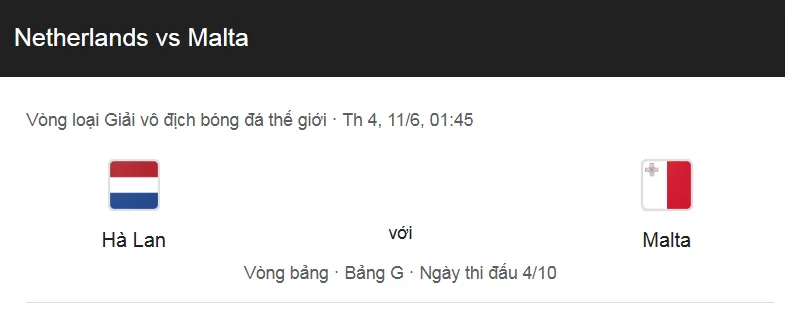 Nhận định trận đấu Netherlands vs Malta uk88