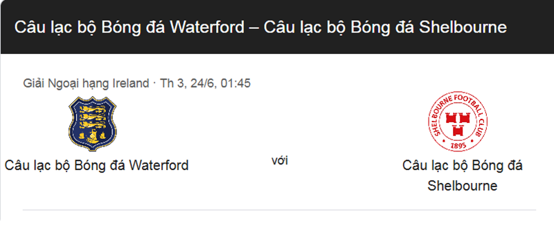 Nhận định trận đấu Waterford vs Shelbourne uk88