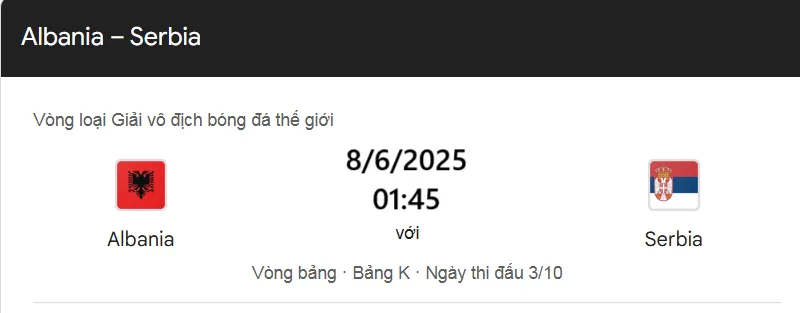 Tip kèo bóng đá trận Albania vs Serbia uk88