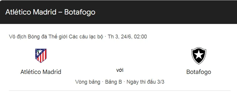 Tip kèo bóng đá trận Atletico Madrid vs Botafogo RJ uk88