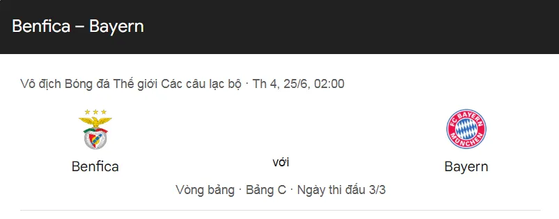 Tip kèo bóng đá trận Benfica vs Bayern Munich uk88