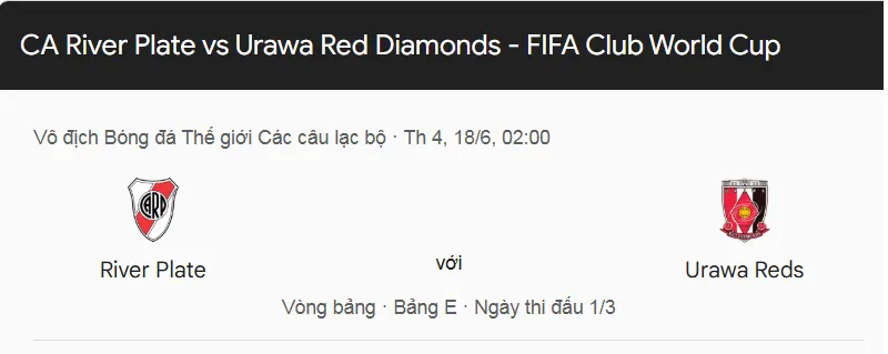 Tip kèo bóng đá trận CA River Plate vs Urawa Red Diamonds uk88