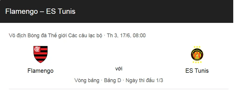 Tip kèo bóng đá trận CR Flamengo RJ vs Esperance ST uk88