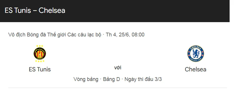 Tip kèo bóng đá trận Esperance ST vs Chelsea uk88
