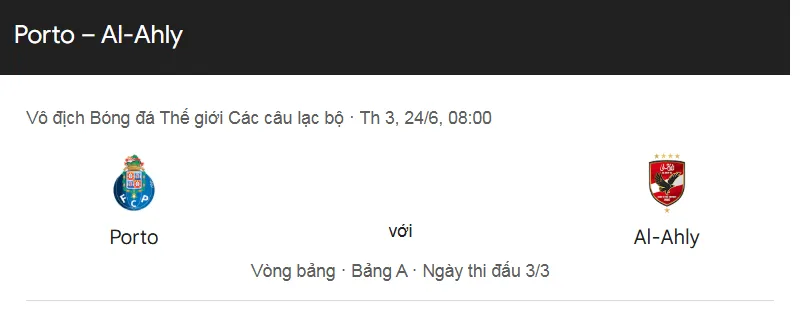 Tip kèo bóng đá trận FC Porto vs Al Ahly Cairo uk88