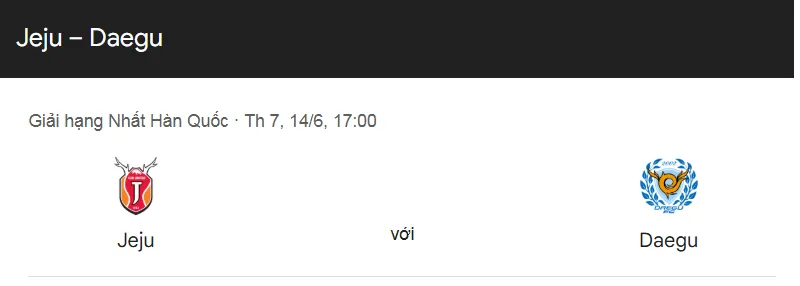 Tip kèo bóng đá trận Jeju United vs Daegu uk88