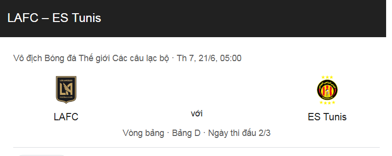 Tip kèo bóng đá trận Los Angeles FC vs Esperance ST uk88
