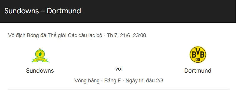 Tip kèo bóng đá trận Mamelodi Sundowns vs Borussia Dortmund uk88