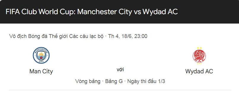 Tip kèo bóng đá trận Manchester City vs Wydad Casablanca uk88