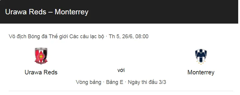 Tip kèo bóng đá trận Urawa Red Diamonds vs Monterrey uk88