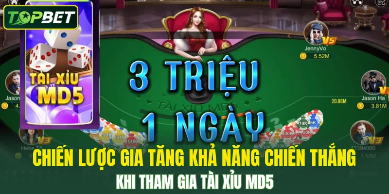Chiến lược gia tăng khả năng chiến thắng khi tham gia tài xỉu MD5