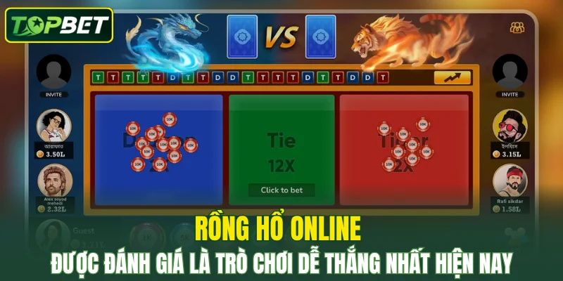 Rồng hổ online được đánh giá là trò chơi dễ thắng nhất hiện nay