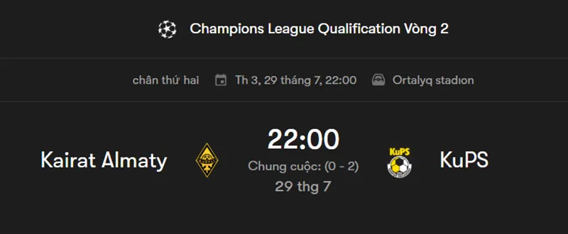 Nhận định bóng đá Kairat Almaty vs KUPS uk88