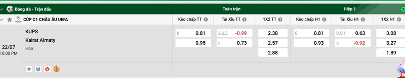 Nhận định bóng đá KuPS vs Kairat Almaty uk88