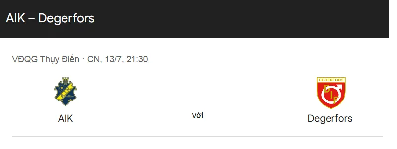 Nhận định trận đấu AIK vs Degerfors uk88