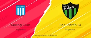 Nhận định trận đấu Racing Club vs San Martin De San Juan, 04h45 ngày 03/07/2025
