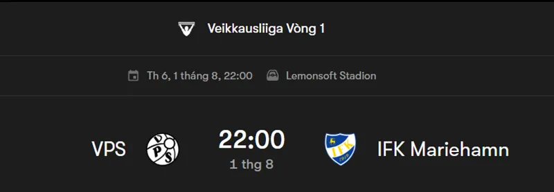 Nhận định trận đấu Vaasa VPS vs IFK Mariehamn uk88