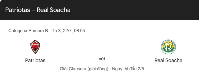 Tip kèo trận đấu Patriotas FC vs Real Soacha uk88