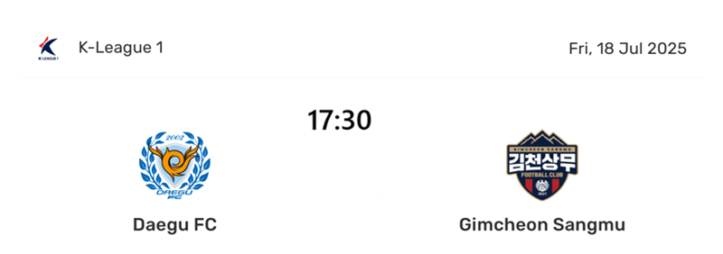 Tip nhận định bóng đá trận đấu Daegu FC vs Gimcheon Sangmu uk88